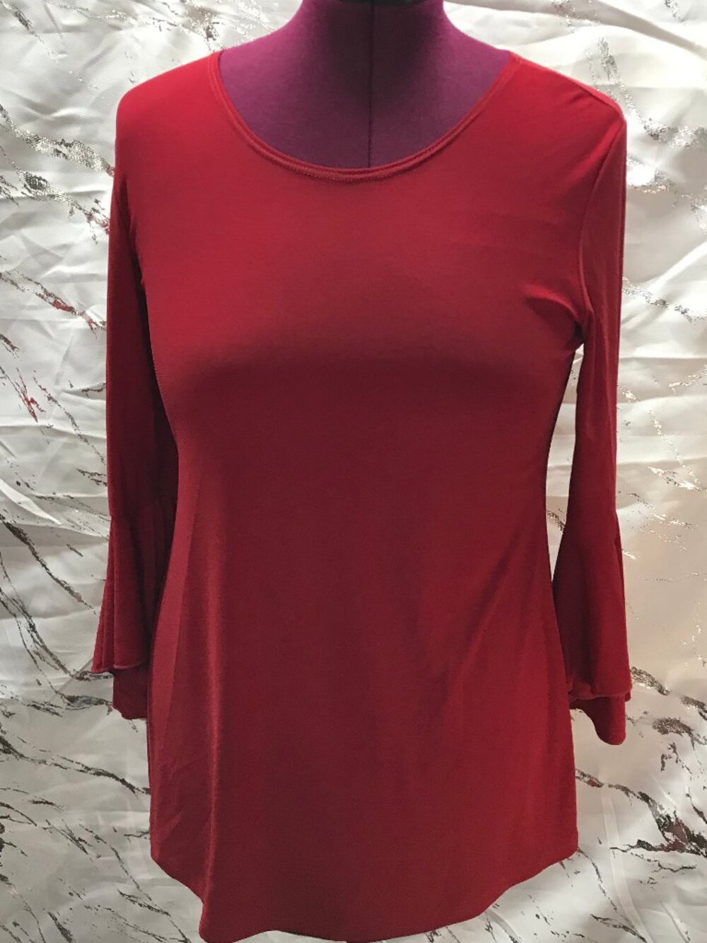 Caribe Women's 3/4 Sleeve Bell Cuff Top